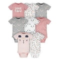 thumbnail image 1 of Gerber Baby Girl Short Sleeves Onesies Bodysuits, 8-Pack, 1 of 8