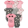 thumbnail image 1 of Gerber Baby Girl Short Sleeves Onesies Bodysuits, 8-Pack, 1 of 11