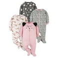 Gerber Baby Girl Sleep 'N Play Footed Pajamas, 4Pack