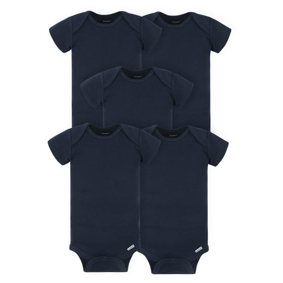 Gerber Baby Girl or Boy Gender Neutral Onesies Brand Cotton Rib Bodysuits, 5-Pack