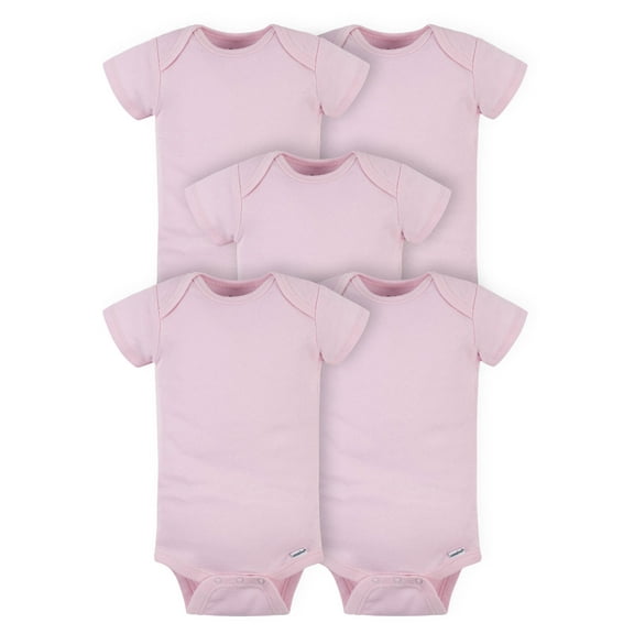 Gerber Baby Girl or Boy Gender Neutral Onesies Brand Cotton Rib Bodysuits, 5-Pack