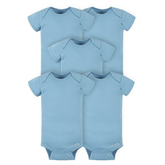 Gerber Baby Girl or Boy Gender Neutral Onesies Brand Cotton Rib Bodysuits, 5-Pack