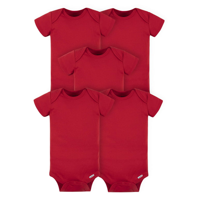 Gerber Baby Girl or Boy Gender Neutral Onesies Brand Cotton Rib Bodysuits,  5-Pack 