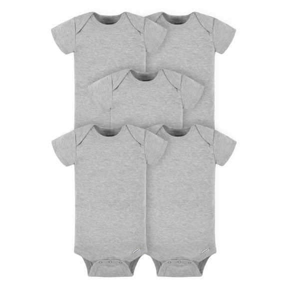 Gerber Baby Girl or Boy Gender Neutral Onesies Brand Cotton Rib Bodysuits, 5-Pack