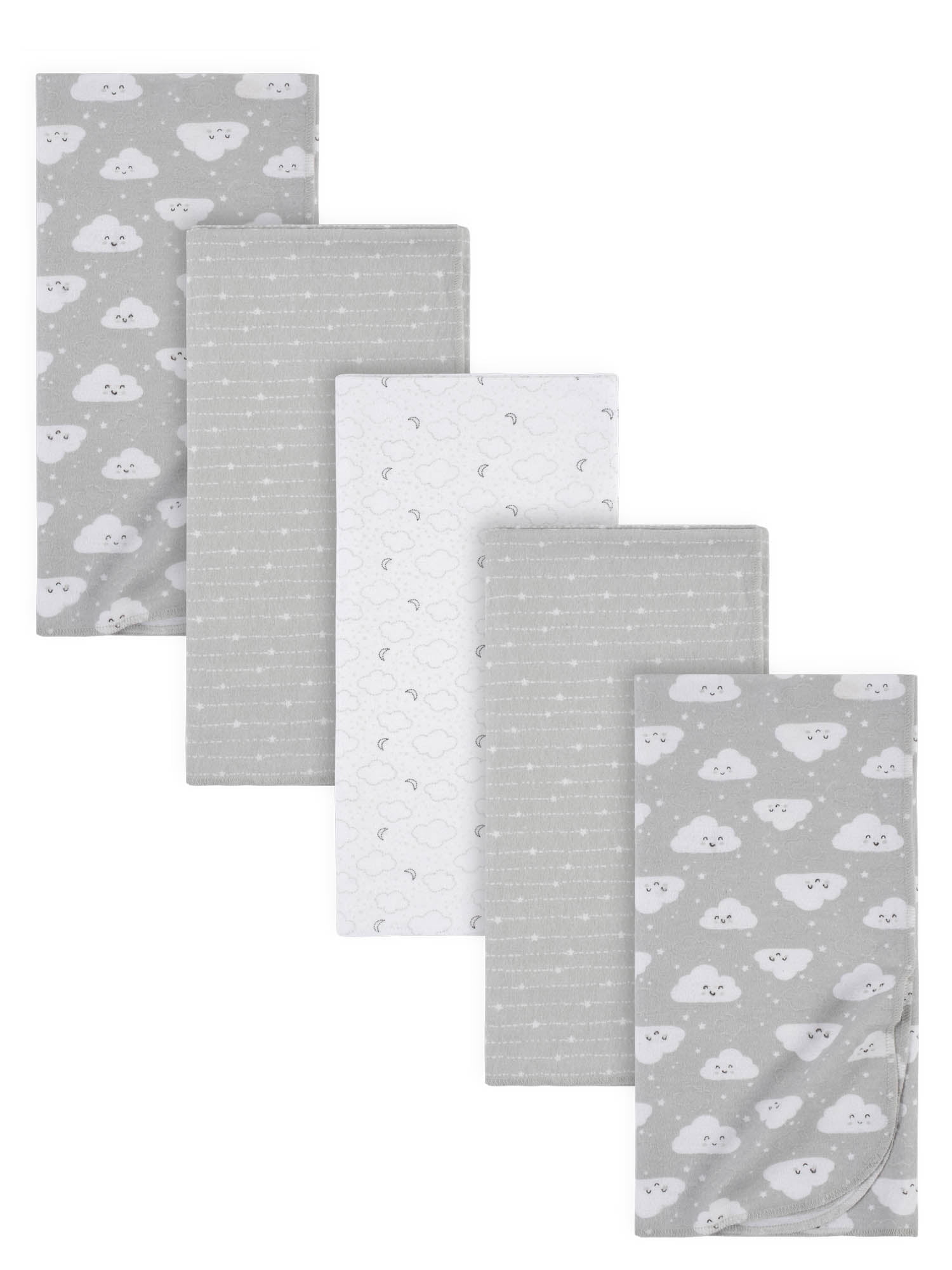 Gerber Baby Girls 100% Cotton Flannel Receiving Blankets, 5-Pack