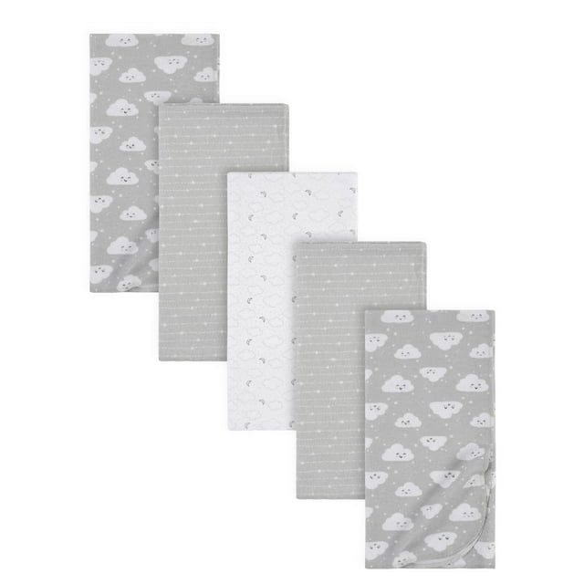 Gerber Baby Girls 100 Cotton Flannel Receiving Blankets, 5Pack