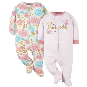 Gerber Baby-Girls 2-Pack Sleep N Play 6-9 Months Princess Pink