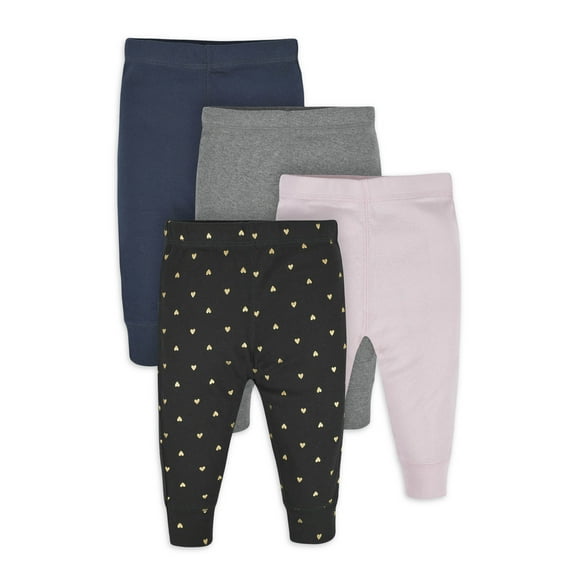 Gerber Baby Girls Active Pants, 4-Pack, (Newborn - 24 Months)