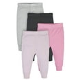 thumbnail image 1 of Gerber Baby Girls Active Pants, 4-Pack, (Newborn - 24 Months), 1 of 7