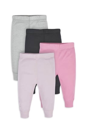 Baby Girls Active Pants, 4-Pack, (Newborn - 24 Months)