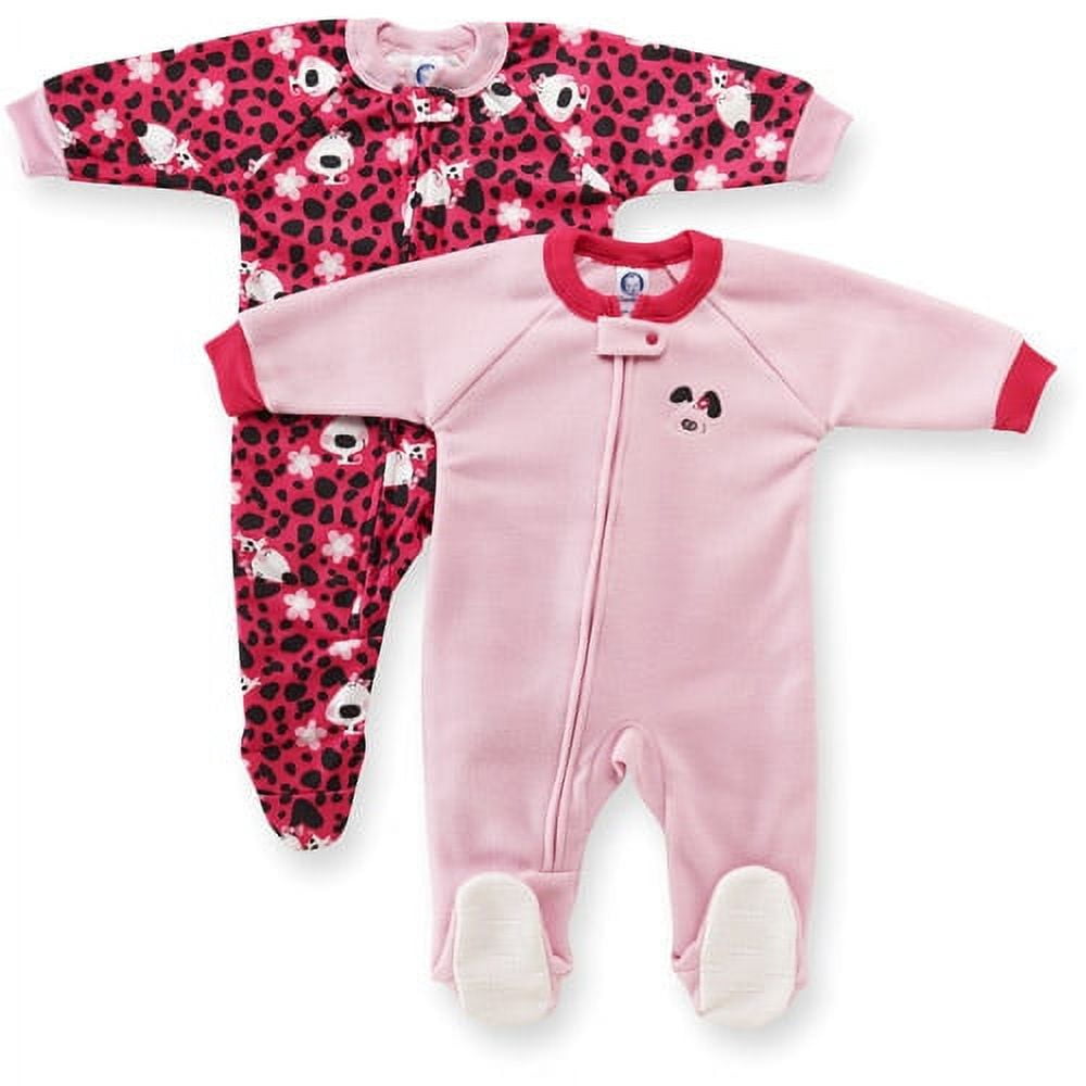 Gerber Baby Girls' Blanket Sleepers, 2Pack