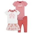 thumbnail image 1 of Gerber Baby Girls Bodysuit, Tee, Skort & Pant Set, 4 Piece, 0-3 Months - 6-9 Months, 1 of 8