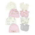 thumbnail image 1 of Gerber Baby Girls Caps & Mittens Set, 8-Piece, 1 of 9
