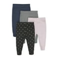 thumbnail image 1 of Gerber Baby Girls Essential Pants, 4-Pack, (Newborn - 24 Months), 1 of 7