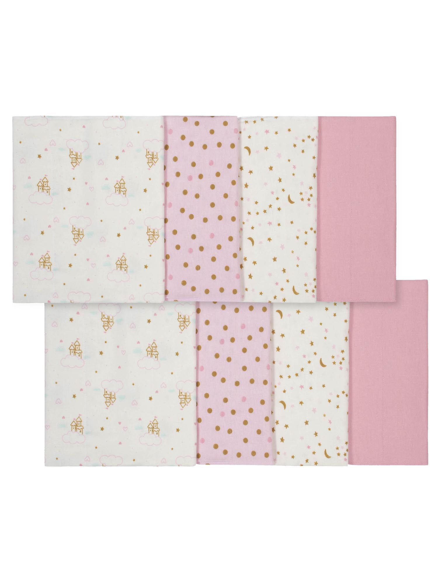 Gerber Baby Girls' Flannel Burp Cloths, 8Pack