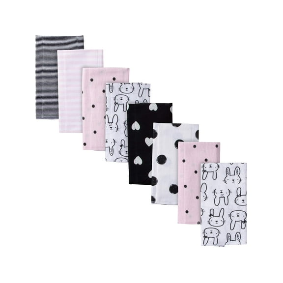 Gerber Baby Girls' Flannel Burp Cloths, 8-Pack