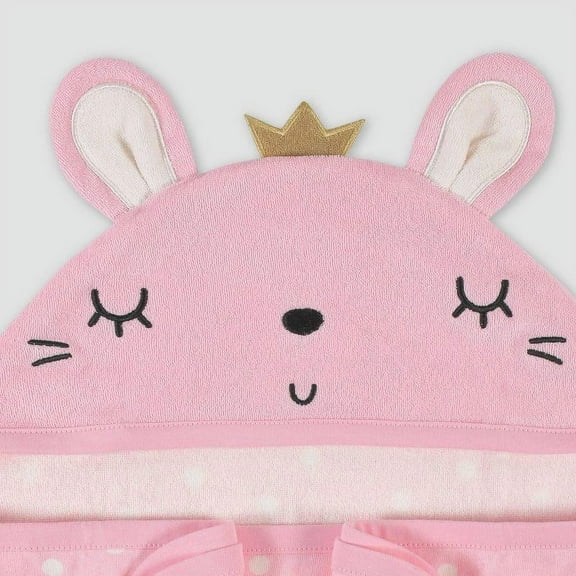 Gerber Baby Girls' Floral Bath Wrap - Pink