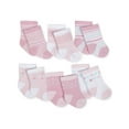 thumbnail image 1 of Gerber Baby Girls Jersey Crew Wiggle Proof Socks, 6-Pack, 1 of 11