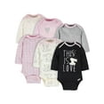 thumbnail image 1 of Gerber Baby Girls' Long Sleeve Onesies Bodysuits, 6-Pack, 1 of 8