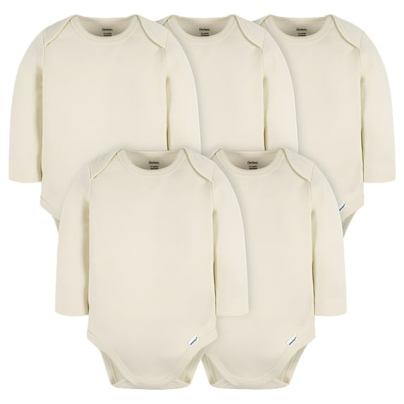Gerber Baby Girls' Long Sleeve Onesies Bodysuits, 6-Pack
