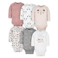 thumbnail image 1 of Gerber Baby Girls' Long Sleeve Onesies Bodysuits, 6-Pack, 1 of 8