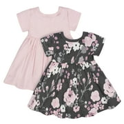 Gerber Baby Girls Short Sleeve Dresses, 2 Pack, Size Newborn - 24 Months