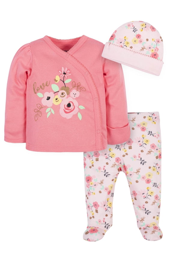 Baby Girls Take-Me-Home Set, 3-Piece