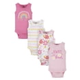 thumbnail image 1 of Gerber Baby Girls Tank Onesies Brand Bodysuits, 4-Pack, 1 of 11