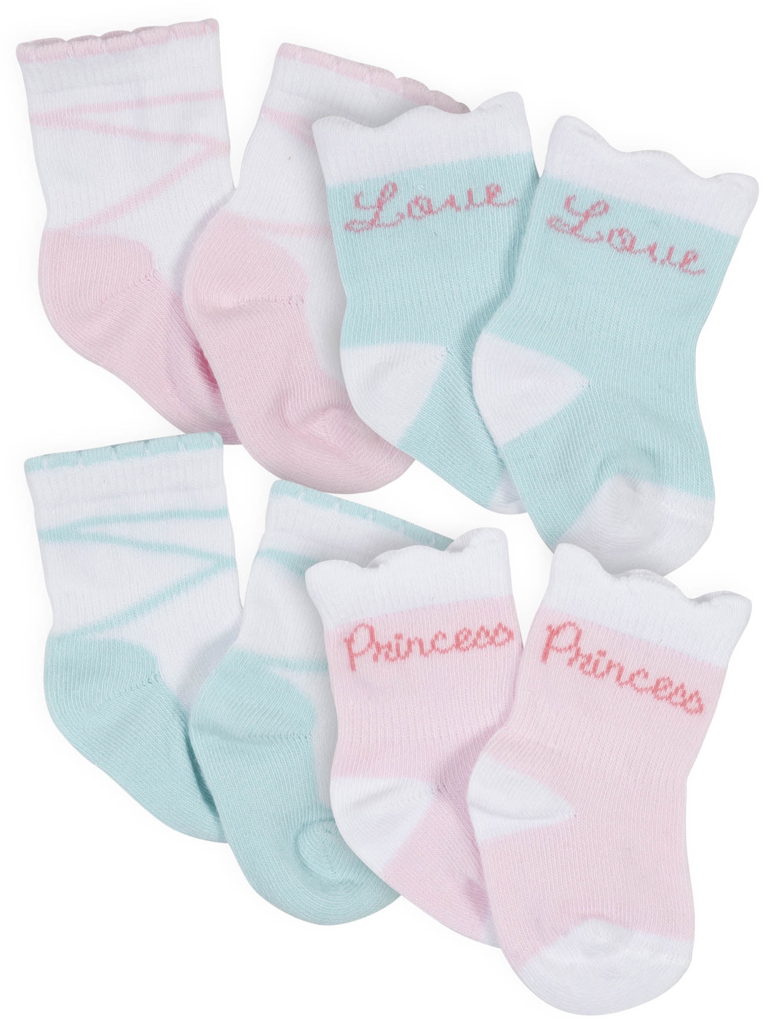 Gerber Baby Girls Wiggle Proof ¢ Socks, 4Pack