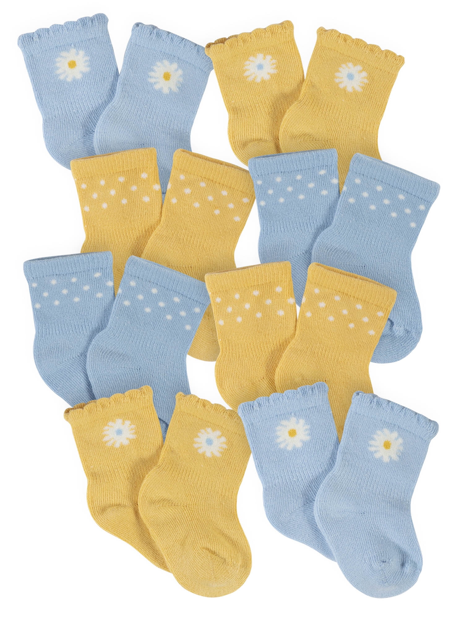 Gerber Baby Girls WiggleProof Socks, 8Piece (Newborn0/6 Months