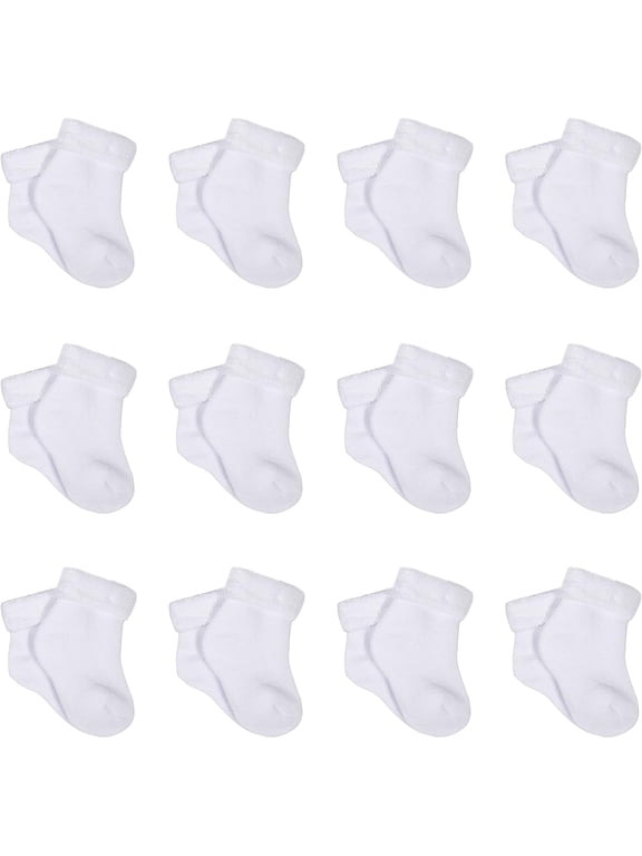 Baby Neutral 12pc Terry Socks, Sizes (Newborn-9 Months)