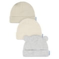 thumbnail image 1 of Gerber Baby Neutral 3-Pack Cap With Ears, Sizes Newborn - 0/6 Months, 1 of 5