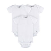 Gerber Baby Neutral 3-Pack White Short Sleeve Bodysuits, Sizes Preemie - 24 Months