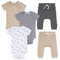 thumbnail image 1 of Gerber Baby Neutral 5-Piece Bodysuits & Pants Set Safari , Sizes (Newborn - 9 Months), 1 of 9