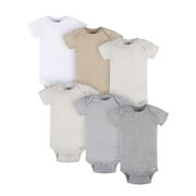 Gerber Baby Neutral Short Sleeve Bodysuits, 6-Pack, Sizes Newborn - 24 Months