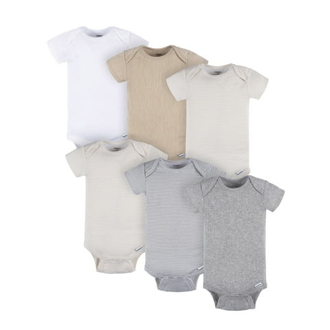 Baby Neutral 6-Pack Short Sleeve Bodysuits, Sizes Preemie - 24 Months