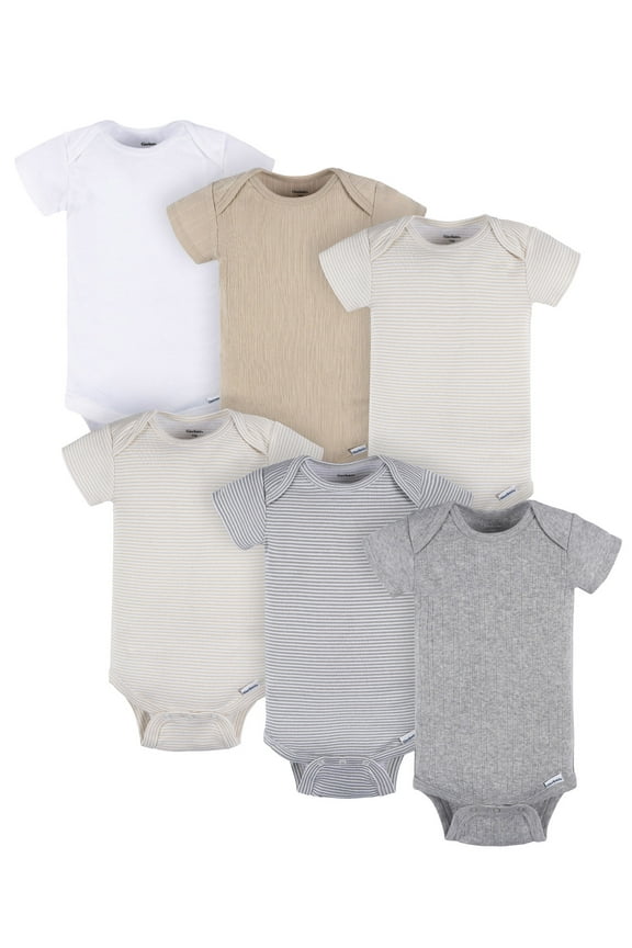 Baby Neutral 6-Pack Short Sleeve Bodysuits, Sizes Preemie - 24 Months