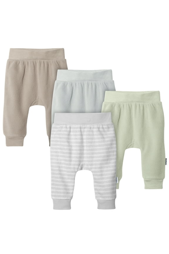 Baby Neutral Fleece Pants, 4-Pack, Sizes 0/3 Months - 24 Months