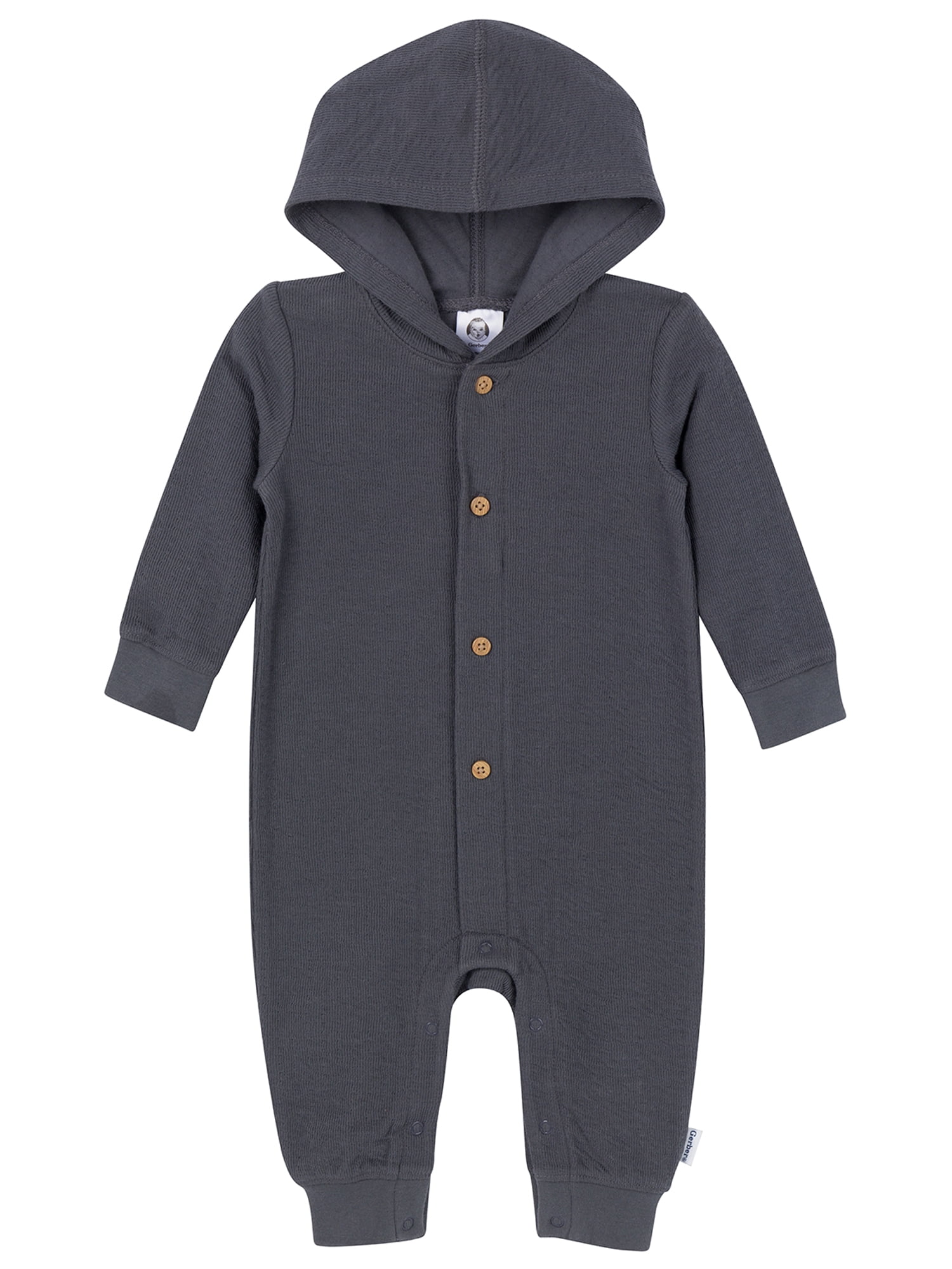 Gerber Baby Neutral Long Sleeve Hooded Romper, Sizes Newborn - 24 Months