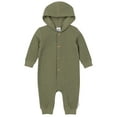 thumbnail image 1 of Gerber Baby Neutral Long Sleeve Hooded Romper, Sizes Newborn - 24 Months, 1 of 7