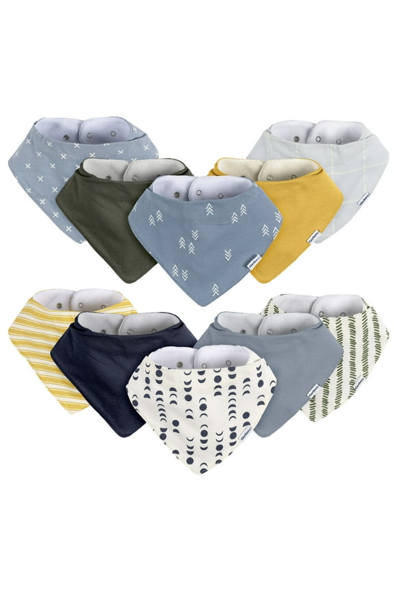 Baby Neutral Jersey Bandana Bib, 10-Pack, One Size