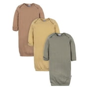 Gerber Baby Neutral Long Sleeve Gowns, 3-Pack, Sizes Newborn - 0/3 Months