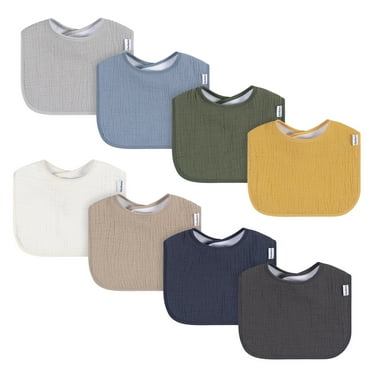 Gerber Baby Neutral Muslin Drooling Bibs, 8-Pack, One Size