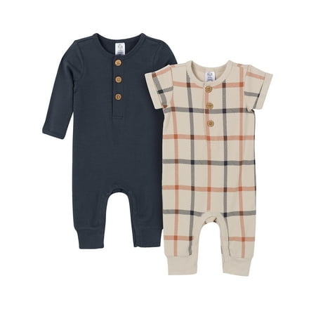 Gerber Baby Neutral Rompers, 2-Pack, Sizes Newborn - 24 Months