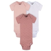 Gerber Baby Neutral Short Sleeve Onesies, 3-Pack, Sizes Newborn - 24 Months