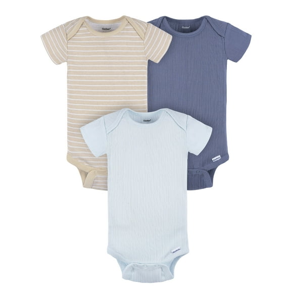 Gerber Baby Neutral Short Sleeve Onesies, 3-Pack, Sizes Newborn - 24 Months