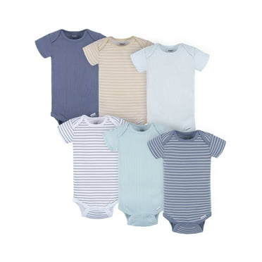 Gerber Baby Neutral Short Sleeve Bodysuits, 6-Pack, Sizes Newborn - 24 Months