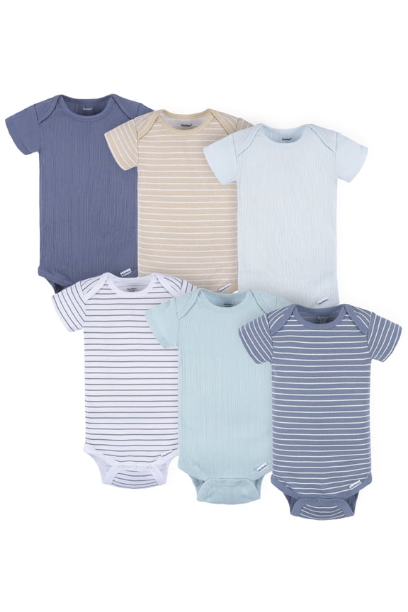 Baby Neutral Short Sleeve Bodysuits, 6-Pack, Sizes Newborn - 24 Months