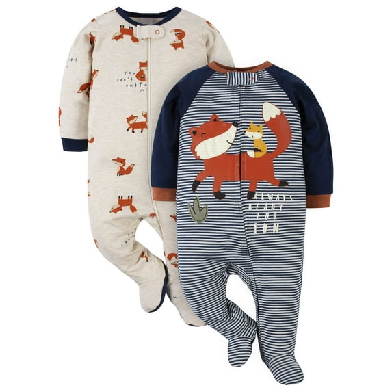Gerber Baby Neutral Sleep ´N Play Footed Pajamas, 2-Pack, Sizes Preemie - 6/9 Months
