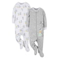 thumbnail image 1 of Gerber Baby Neutral Sleep ´N Play Footed Pajamas, 2-Pack, Sizes Preemie - 6/9 Months, 1 of 7